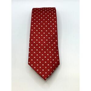 SEAN JOHN Men's Vintage 90's Red Geometric Square Silk Tie OS